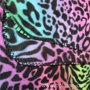 picnic blanket customized size and logo best price wholesale soft leopard fleece blanket